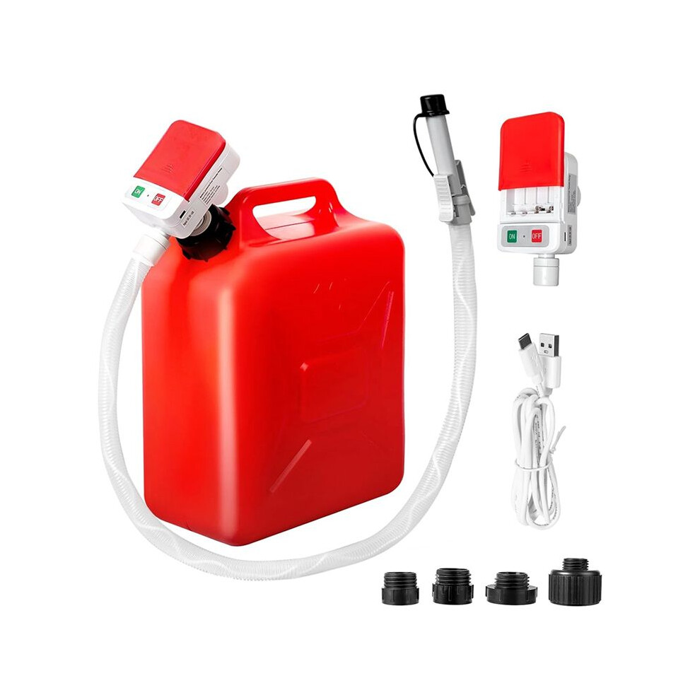 Automatic Fuel Transfer Pump With Auto-Stop, 51Inch Hose, 3.2 Gallon Per Min, Battery Or Usb Powered, 4 Can Adapters 6031804979319