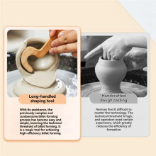 Pottery Tools Wooden Long Handle Blank Elongated Pot Auxiliary Ceramic Bottle DIY Hand Elongated Smooth Modeling Tool L
