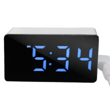 Digital Clock TEMP Date 3 Alarms Power-Off Memory Table Clock USB Powered Always  12/24H Night Mode LED Clock