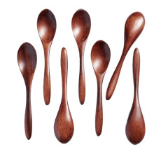 7 PCS Small Wooden Spoons, 5.8 Inch Honey Spoons for Tea, Hardwood Wooden Honey Teaspoon for Coffee, Bamboo Table Spoon