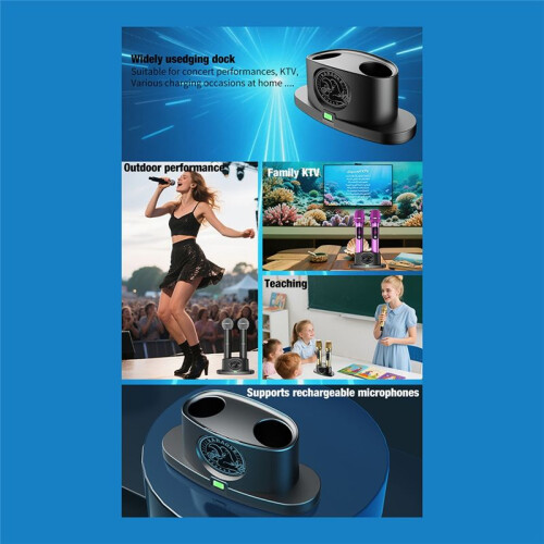 Universal Wireless Microphone Charging Dock KV-Specific Home Microphone Dock Type-C Universal Magnetic Base 2