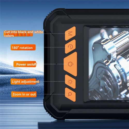 Endoscópio Automotivo com Tela IPS de 4,3 Polegadas, Câmera HD de 8 mm USB, 5 M, Inspeção de Canos e Esgoto, Boroscópio, Câmera À Prova D'Água 2