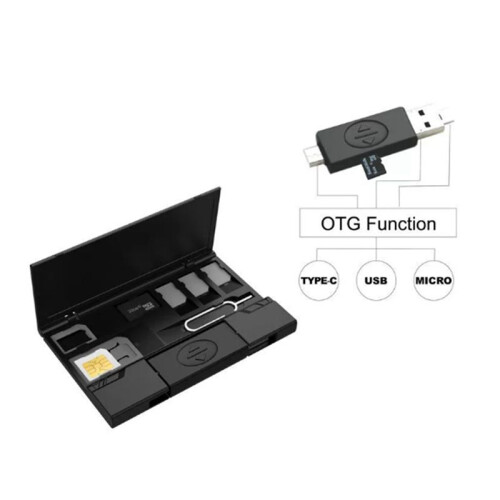 USB Memory Card Flash Reader for  TF with MicroUSB & Type-C OTG Reader for Phone SIM Card Storage Case & Phone Stand 2
