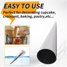 24PCS Stainless Steel Pastry Cream Horn Molds Conical Tube Cone Pastry Roll Horn Mould Kitchen Baking Coil Tool