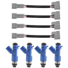 4Pc 410Cc RDX Fuel Injector with Plugs for 07-12 Integra RSX K20 K24 B16 B18 16450RWCA01 16450-RWC-A01
