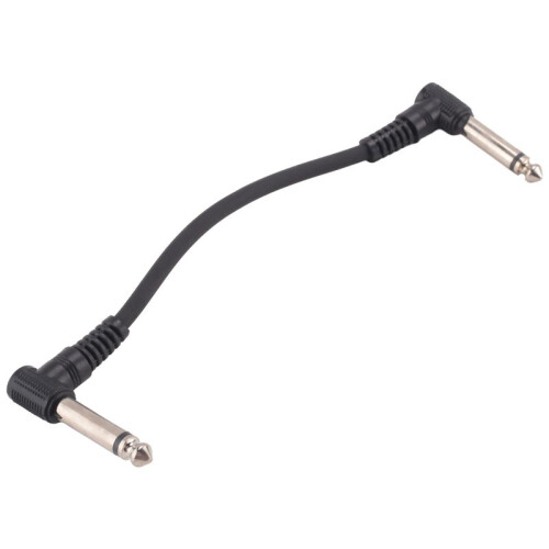 6 X Cabos de Guitarra EléTrica 6 Polegadas 1/4 Efeito ÂNgulo Reto Pedal Patch Cord Preto 1
