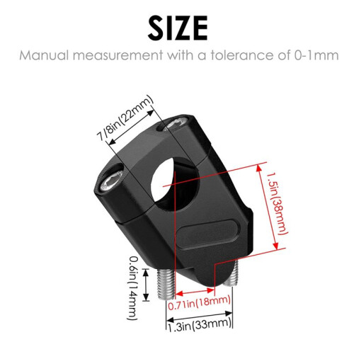 Motorcycle 22mm Handle Riser Bar Kit Height Increasing Base Height Increase and Backward Shift for 22mm Handle Black 1