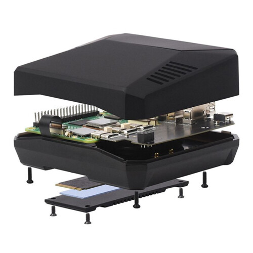 PI5-CASE-ARGON-ONE Case Built-in Active Cooler for Raspberry Pi5 1