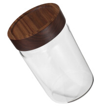 1bocalverre+bois Pot Hermétique Transparent Pour Cuisine Organisateur