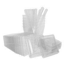 100Set Wiederverwendbare Dessertbecher Mit Deckeln Quadratisch Klar