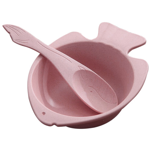4Sets Stapelbare Unzerbrechliche Weizenstroh-Bowls Pink Zuhause
