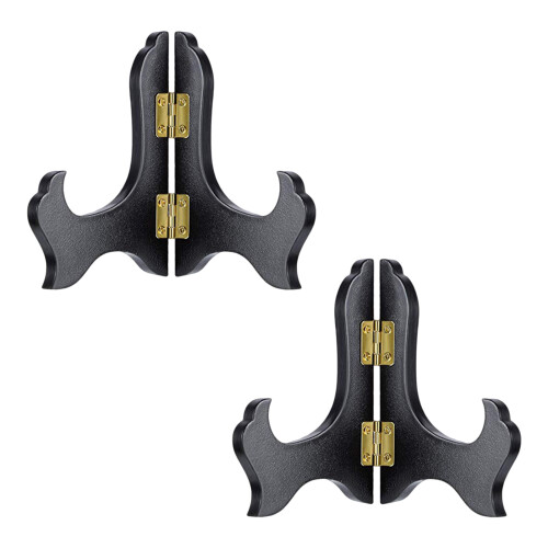 2Stk Schwarzer Holzdisplay- : Plattenhalter Für Und