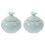 2Pcs Travel Sky-Blue Ceramic Face Cream Jars with Lid 4