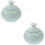 2Pcs Travel Sky-Blue Ceramic Face Cream Jars with Lid 8