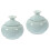 2Pcs Travel Sky-Blue Ceramic Face Cream Jars with Lid 6