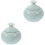 2Pcs Travel Sky-Blue Ceramic Face Cream Jars with Lid 5
