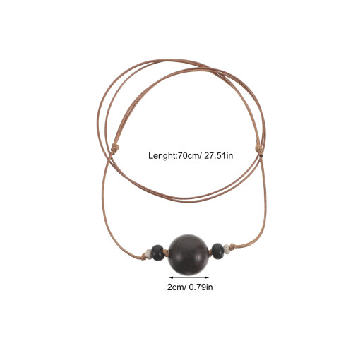 Handgemachte Schwarze Holzperlen Halskette Duftspender Schmuck 1