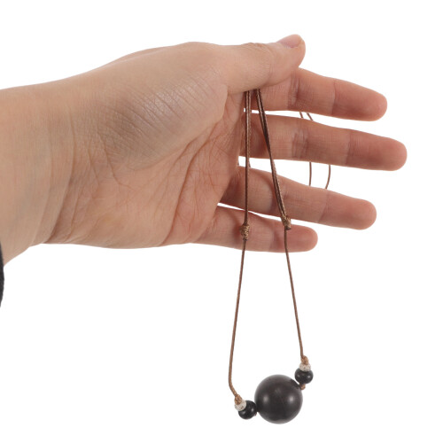 Handgemachte Schwarze Holzperlen Halskette Duftspender Schmuck 2