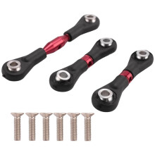3Pcs Metal Steering Rod Link Rod Tie Rod for TT-01 TT01 1/10 RC Car Upgrade Parts Accessories,Red