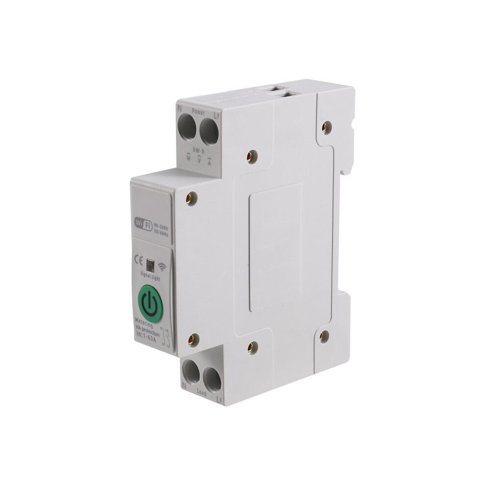 Tuya Wifi Meter 63A 1P+N Kwh Metering Monitoring Circuit Breaker Timer Relay Overload Protection Mcb 6033247016057