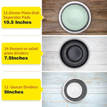 Plate Separators Storage,60pcs Thick Soft Plate Dividers for China, Dish, Coffee Saucers Protecting and Stacking B