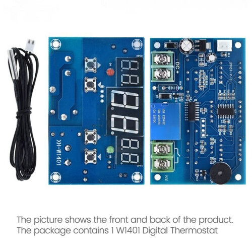 W1401 Digital Thermostat Temperature Controller with Sensor Waterproof Probe LED Display for Circuit Control