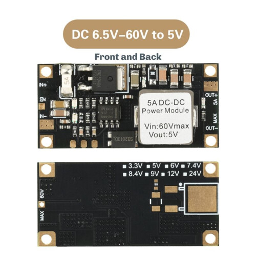 - 6.5V-60V to 5V Voltage Stabilizing Step-Down Module -Low-Profile Buck Converter Power Supply 1