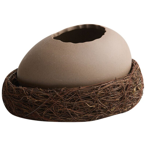 Eggshell Modeling Steamed Egg Bowl Dessert Bowl Ostrich Egg-Shaped Ceramic Yogurt Bowl Special Restaurant Tableware