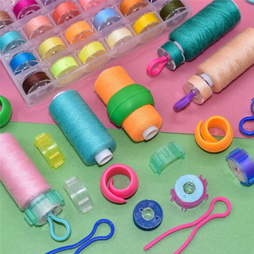 142Pcs Bobbin Thread Organizing Clips,70 Bobbin Holder Clips,32 Silicone Holder Bobbin Holders,40 Bobbin Thread Holders 2
