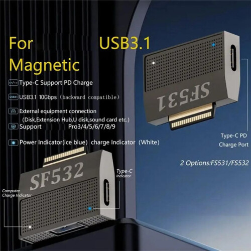 Suitable for  Laptop Charging Adapter Surface Pro9/8/7/6 40PIN to Expand the Magnetic Port with Data Function-B 2
