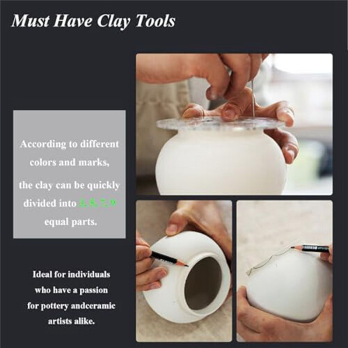 Pottery Clay Divider Tools Equal Circle Protractor Rotary Disc Ceramic Pottery Trimmer Tool for Potters Clay Artists A 1