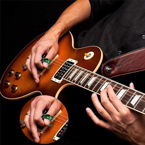 Finger Picks, Medium, Flat Thumbpicks, Celluloid Guitar Finger Picks (24 Pieces Forefinger Picks) 2