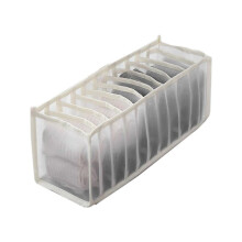 Underwear Bra Socks Organizer Storage, Washable Foldable Drawer Clothes Organizer (Creamy White-11 Grids)