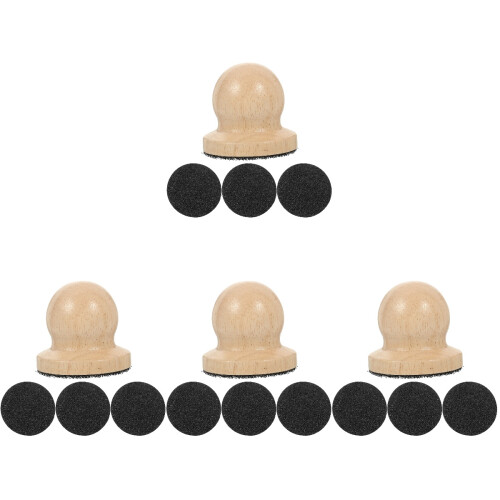 4Sets Ergonomische Nagelfeilen Aus Robustem Holz Beige 2