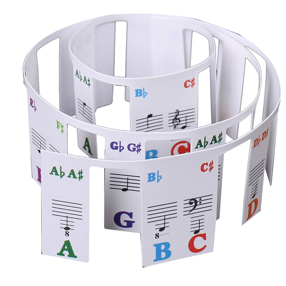Piano Keyboard Stickers Grand/Electric Piano 88 Keys Stave Notation Note Strip Label Symbol For Beginners Students 4762167145739