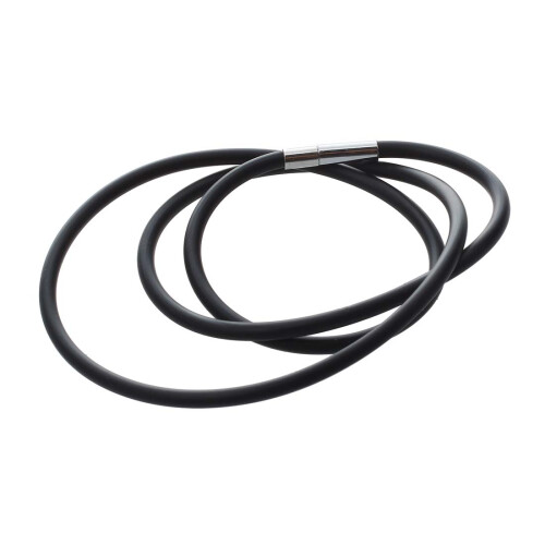 Colar de CordãO de Borracha Fashion de 19,75 Polegadas e 3 Mm com Fecho de AçO InoxidáVel - Preto