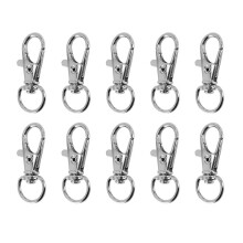 10pcs Metal Clasp Swivel Trigger Clips Snap Hooks Key Ring Bags DIY  Silver