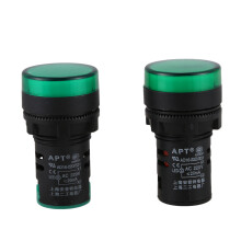 2 Piezas AC220V LED Verde Indicador de Encendido Piloto Luz de SeñAl LáMpara 22 Mm de DiáMetro