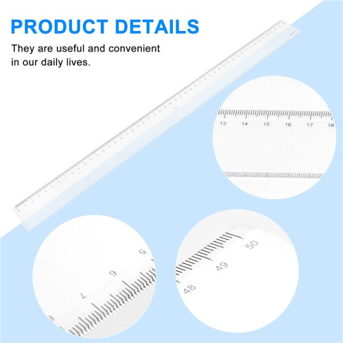 50cm Clear Plastic Measuring Long Straight Centimeter Ruler 2