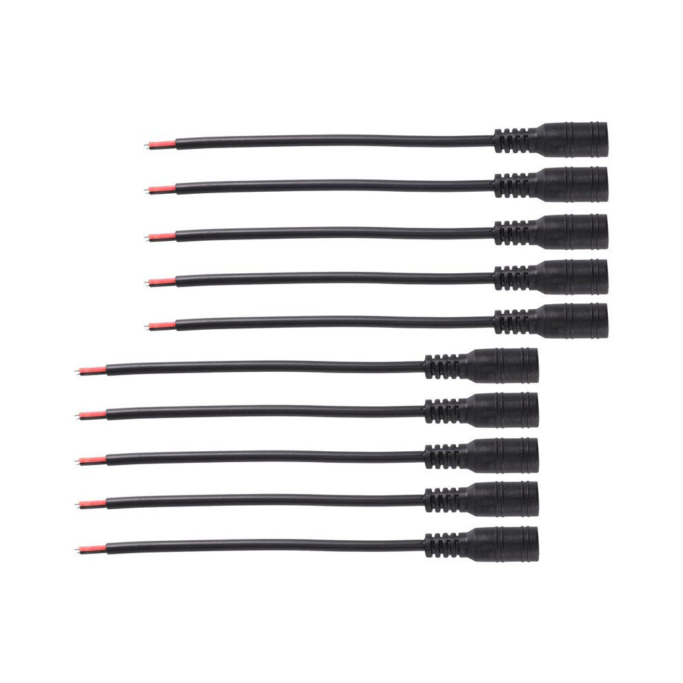 10Pcs 12V Power Plug Female Jack Plug Connector Cable 5.5X2.1mm With Cord Cable 15Cm For Cctv Led Strip Light 4711212612191