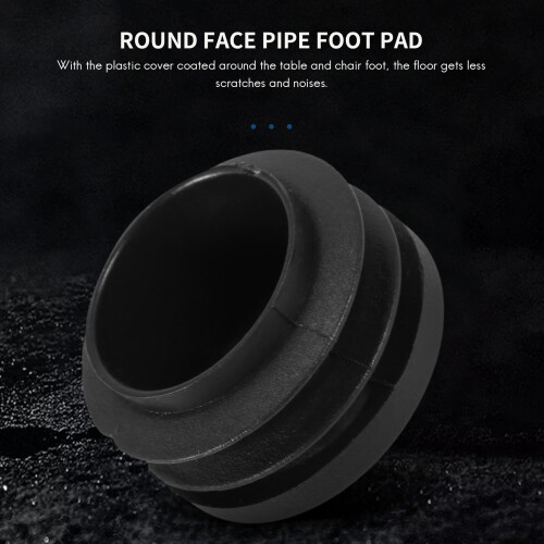 Black Plastic 35mm Dia Blanking End Caps Round Tube Insert 5 Pcs 2