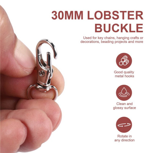 10pcs Metal Clasp Swivel Trigger Clips Snap Hooks Key  Bags DIY  Silver 1