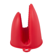 Silicone Gloves Oven Heat Insulated Finger Gloves Cooking Microwave Non-slip Gripper Pot Holder(Red)