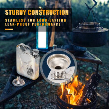 Stainless Steel 5oz Hip Flask Liquor Whiskey Alcohol Fuel Gas Gasoline Can