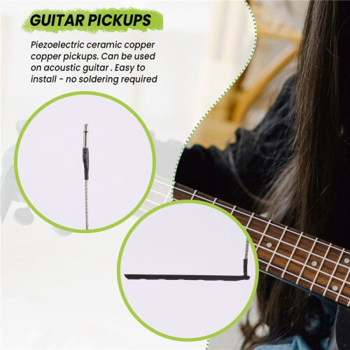 5 pcs Bendable Acoustic Guitar Transducer Sensitivity Piezo Bridge Pickup Cable 2