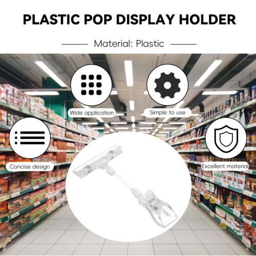 6.5" Height Transparent Plastic Double Clips Adjustable  Sign Card Display Holder 1