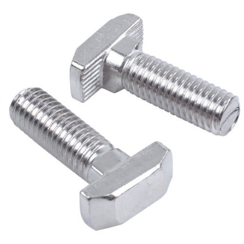 M8 Thread T-Slot Drop-In Stud Sliding Screw Bolt Silver Tone 5pcs 1