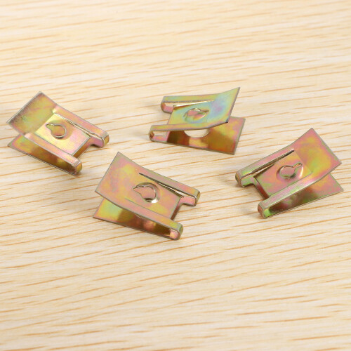 50pcs Bronze Tone Spring Metal Car Door Panel Spire Screw U-Type Clips 2