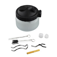14-in-1 Airbrush Cleaning Kit | Cleaner Set with Glass Pot, Stainless Steel Holder, Needle and Brush Accessories