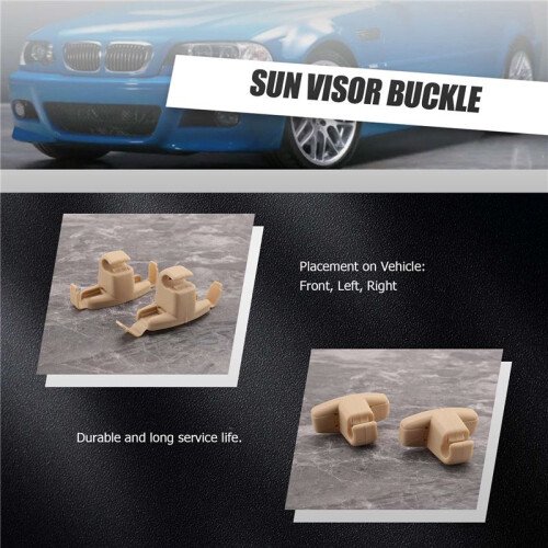 2X Beige Sun Visor Clip Holder Bracket 51168243575 For  E46 3 Series 325 M3 1